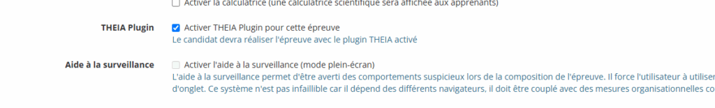 Paramètre Plugin - Epreuve